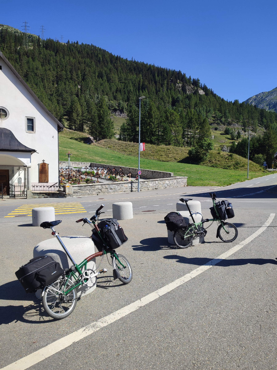 Die bepackten Brompton-Räder