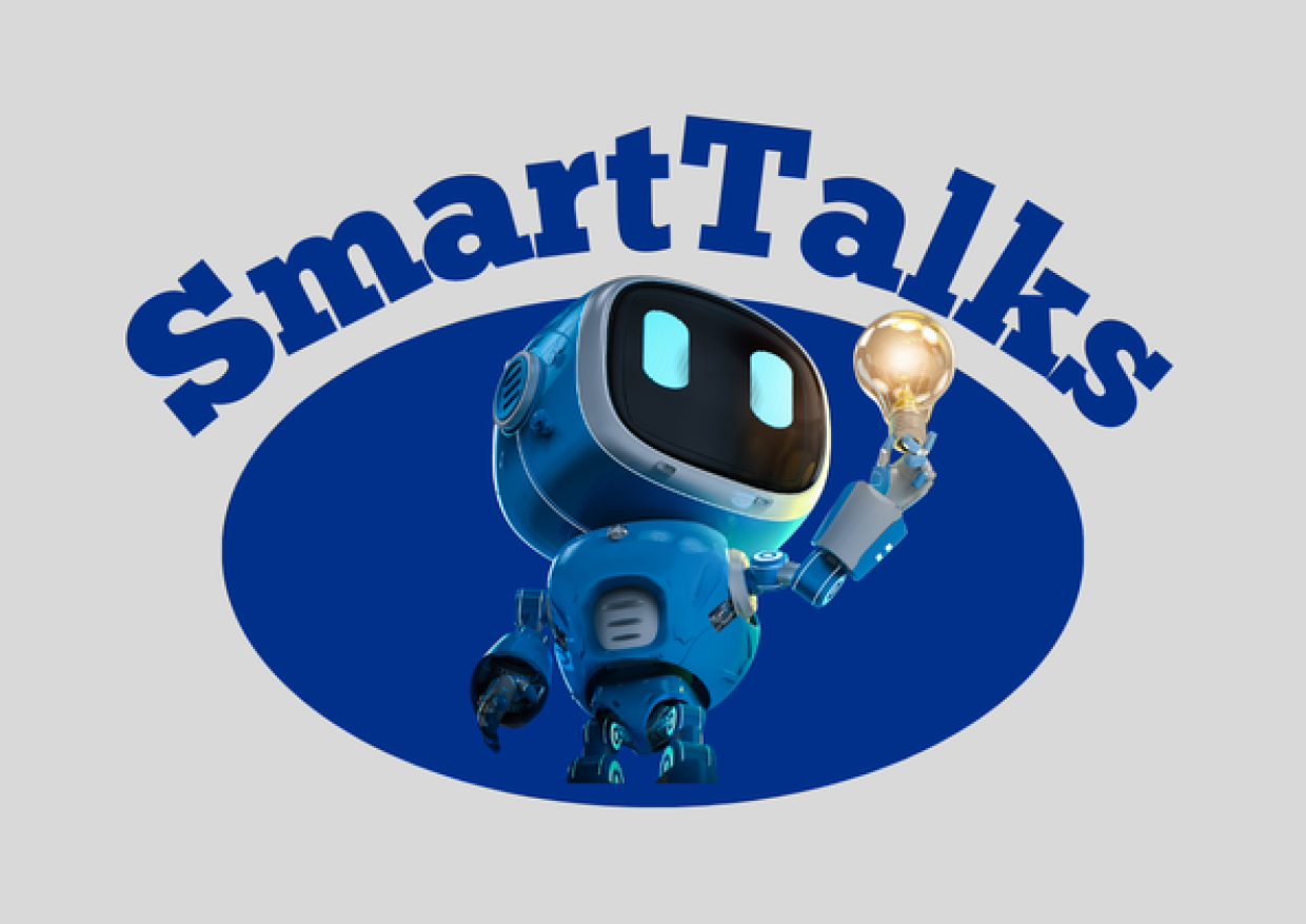 SmartTalks Event Ikon mit Roboter der eine Glühbirne hält