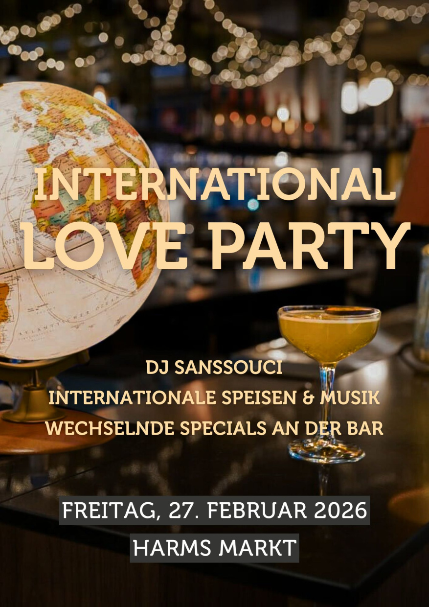 International Love Party - Cocktail mit Globus