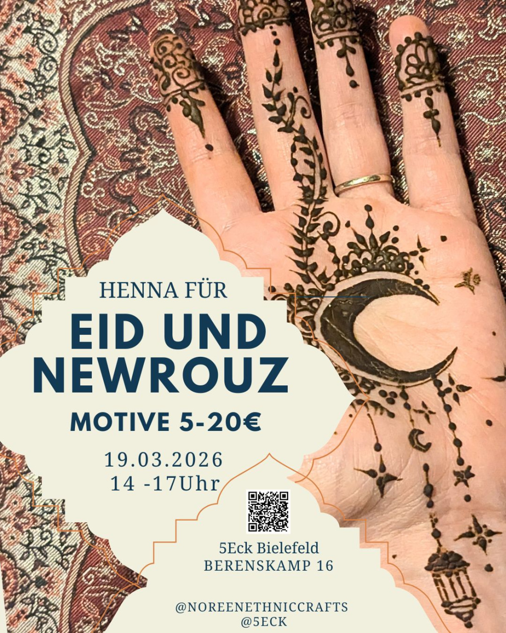 Flyer für Hennamalerei für Eid und Newrouz 