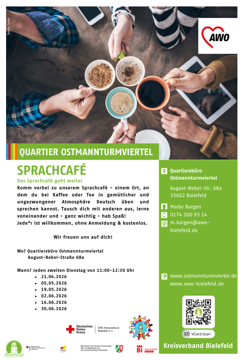 Flyer des Sprachcafés. 