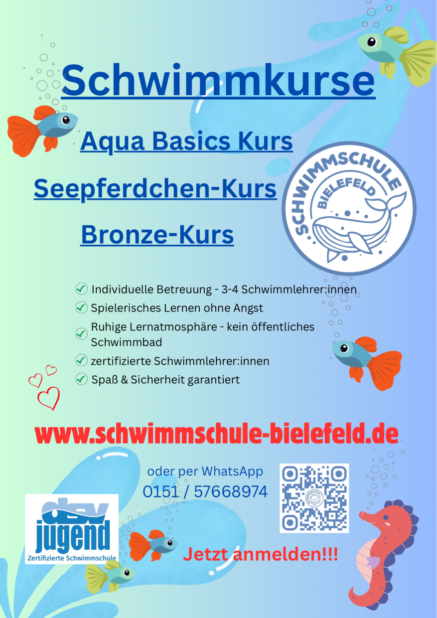 Schwimmkurse für Kinder -  Schwimmschule Bielefeld