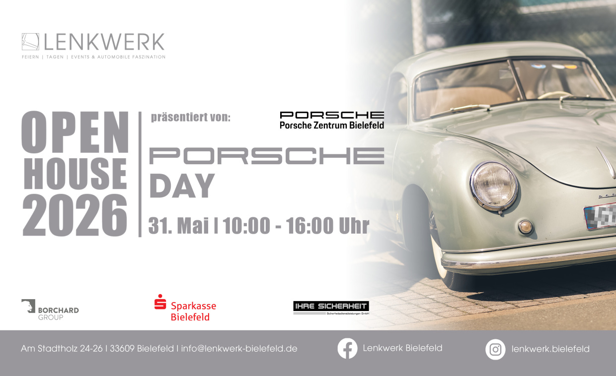 Bild von einem Porsche und den Veranstaltungsinfos