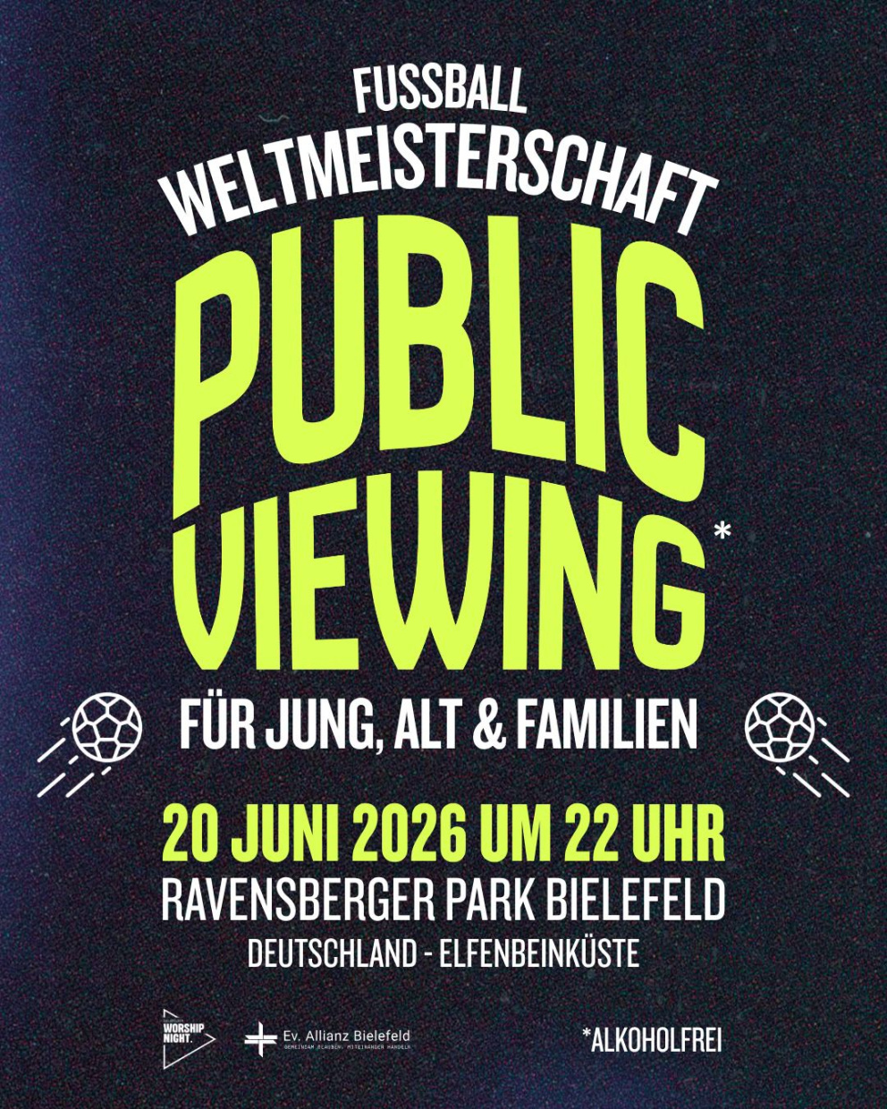 Family Public Viewing im Ravensberger Park am 20. Juni um 22 Uhr