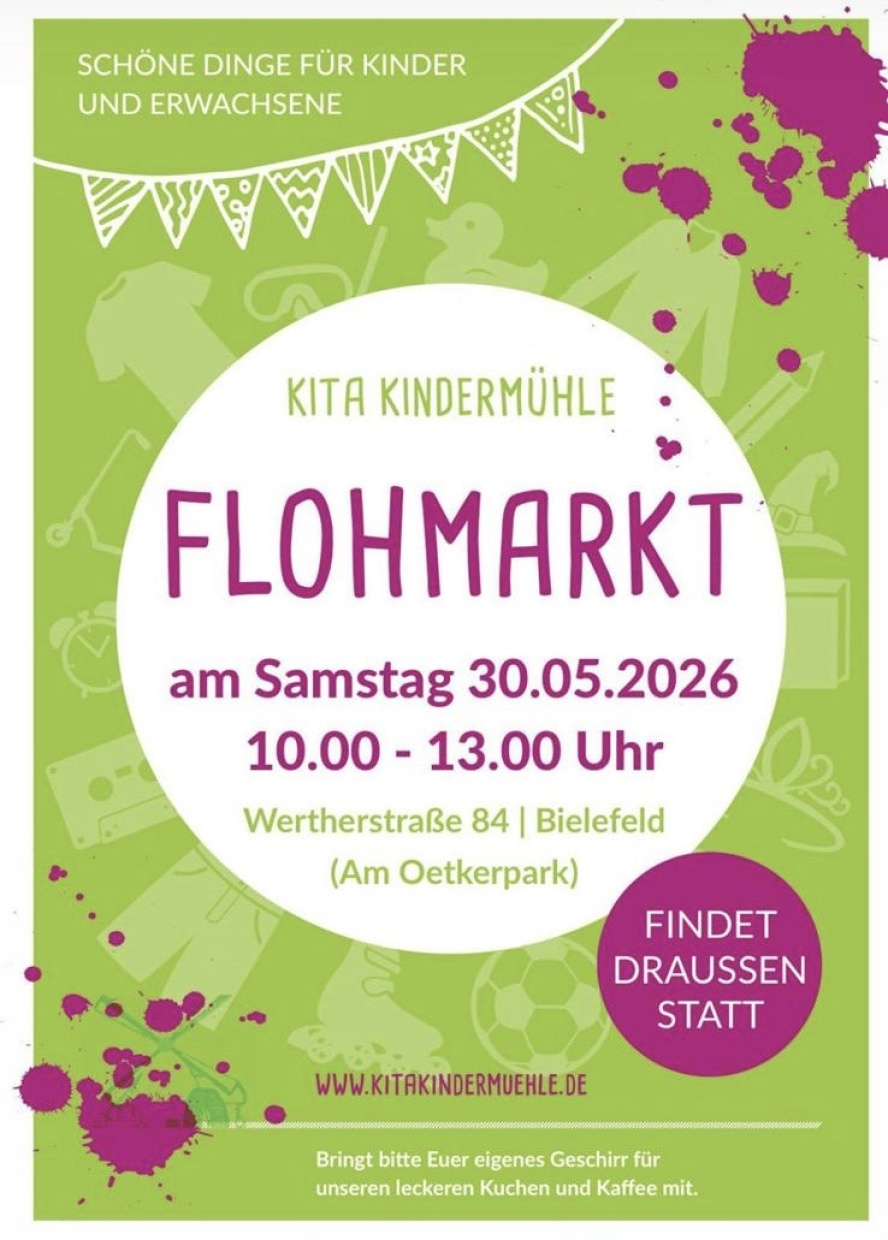 Plakat des Flohmarktes Kita Kindermühle 