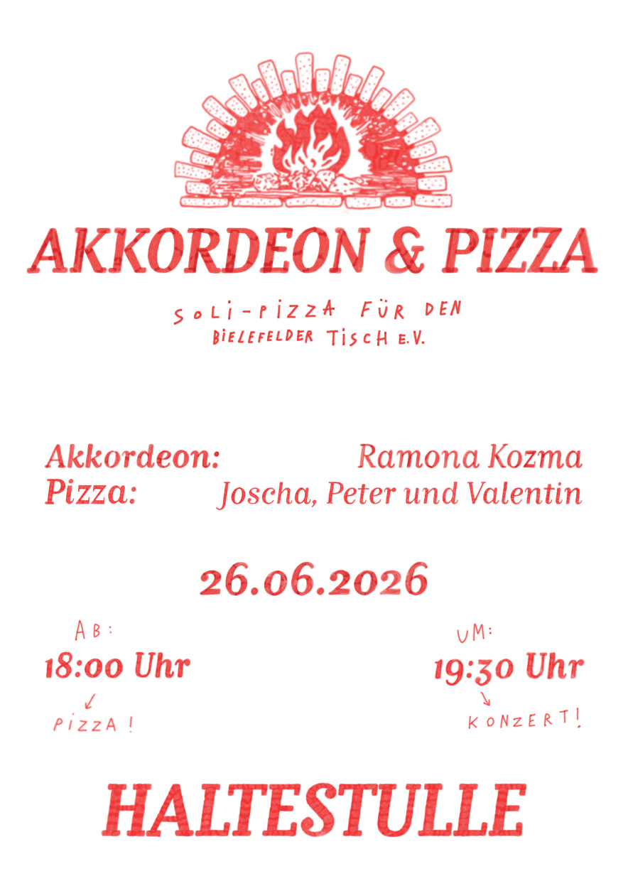 Plakat für die Veranstaltung Akkordeon & Pizza