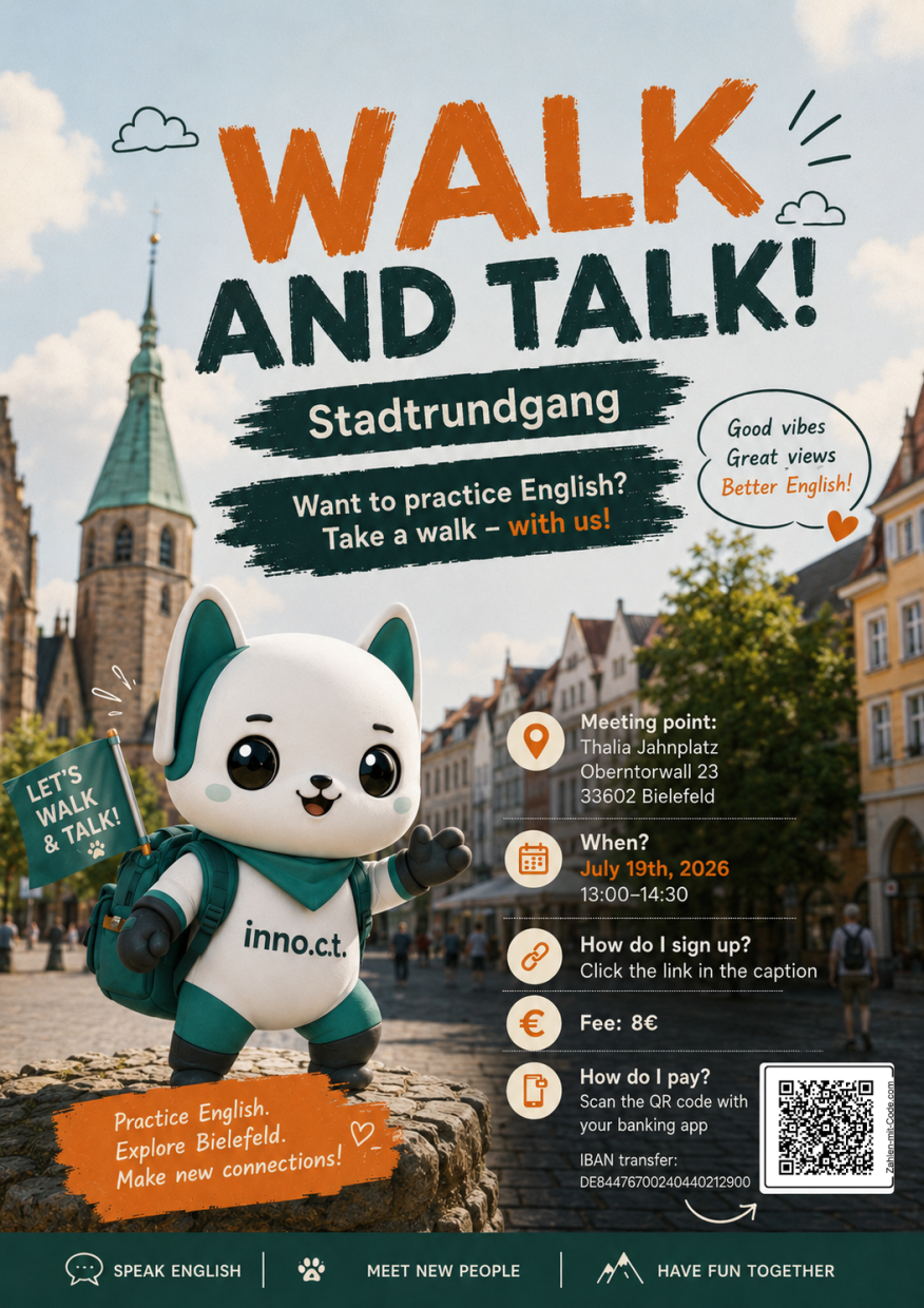 Meeting point: Thalia Jahnplatz Oberntorwall 23 33602 Bielefeld/ July 19th, 2026 13:00-14:30/8€ Fee