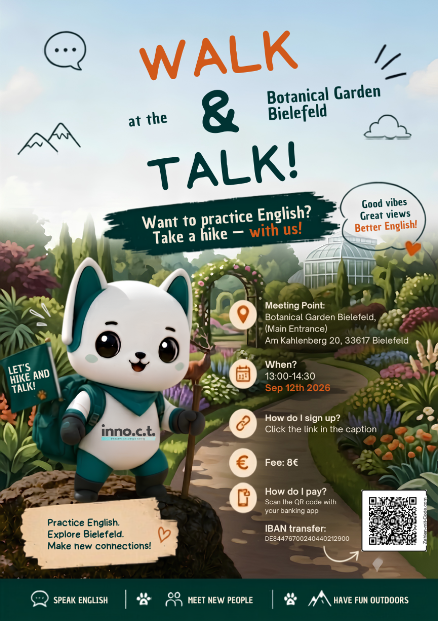 Meeting Point: Botanical Garden Bielefeld, (Main Entrance) Am Kahlenberg 20, 33617 Bielefeld When? 1