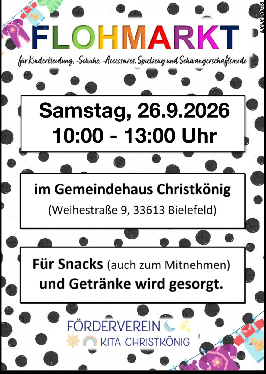 Flohmarkt für Kinderkleidung, -Schuhe, -Accessoires, Spielzeug und Schwangerschaftsmode