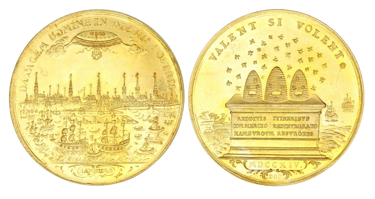 Goldmünze Hamburg 1714, Startpreis 7.500 € / Auktionshaus OWL
