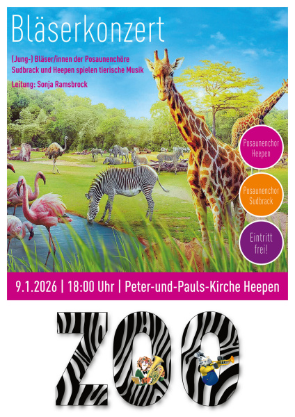 Poster mit Tieren zum Konzert