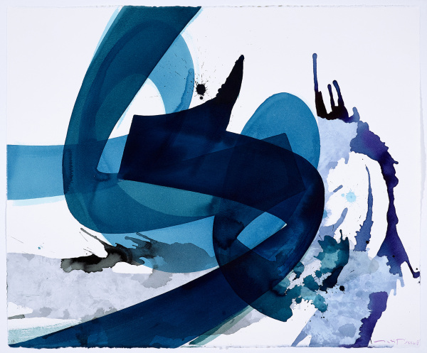 Die Tuschzeichnung Verve 17 von Aatifi hat verschiedene Blautöne.
