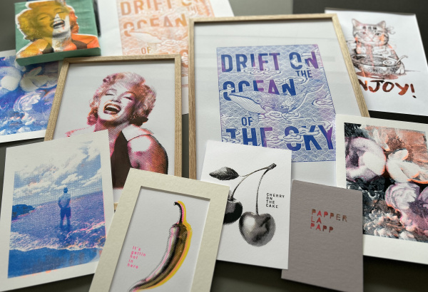 Druckergebnisse des Siebdruckworkshops