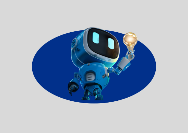 Roboter mit Glühbirne