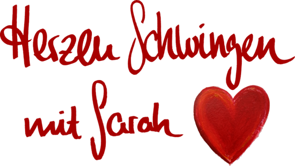 Ein rotes Herz mit Schrift auf weißen Grund