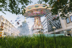 Building City Grass Person Urban